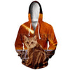 YX Girl Men/Women 3d Print Hoodies Animal Space Galaxy Cat Hoodie Zipper