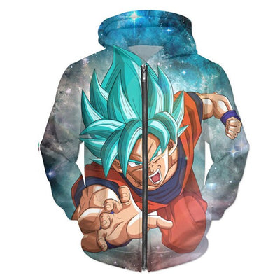PLstar Cosmos 3d Anime Dragon Ball Hoodies Zipper Hoodie