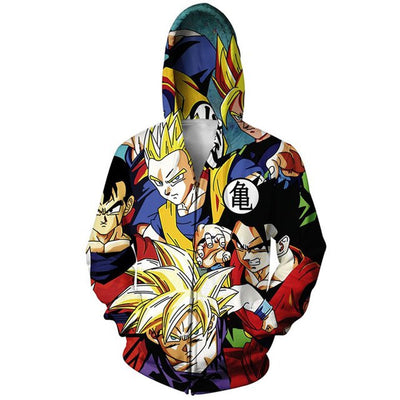 PLstar Cosmos 3d Anime Dragon Ball Hoodies Zipper Hoodie