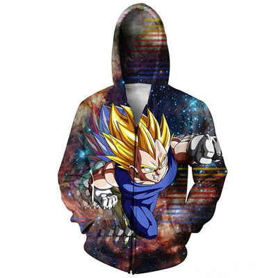 PLstar Cosmos 3d Anime Dragon Ball Hoodies Zipper Hoodie